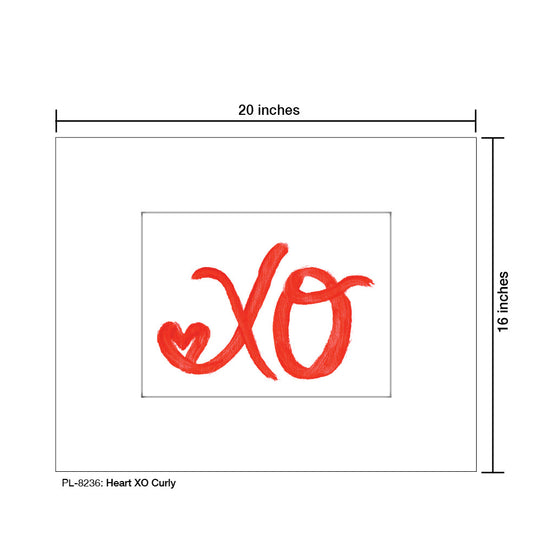 Heart XO Curly, Print (#8236A)