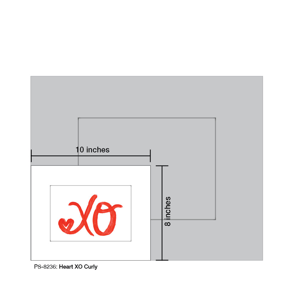 Heart XO Curly, Print (#8236A)