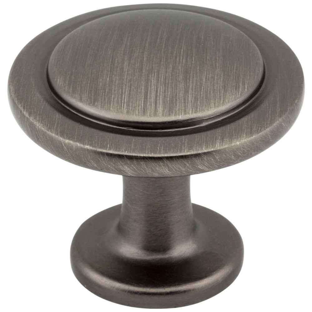1-1/4" Diameter Satin Nickel Round Button Gatsby Cabinet Knob