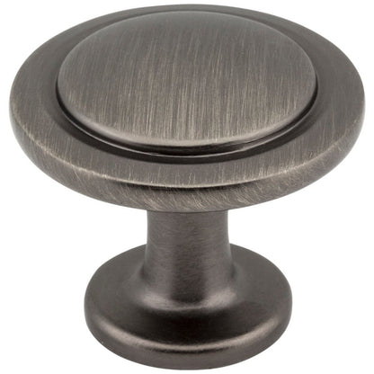 1-1/4" Diameter Satin Nickel Round Button Gatsby Cabinet Knob