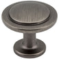 1-1/4" Diameter Satin Nickel Round Button Gatsby Cabinet Knob