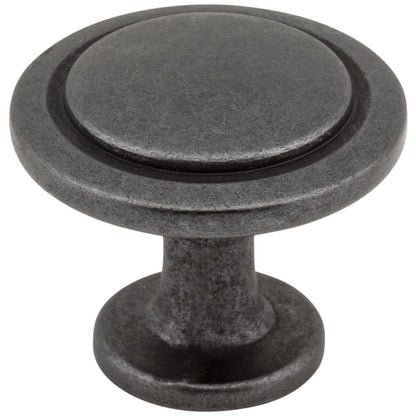 1-1/4" Diameter Satin Nickel Round Button Gatsby Cabinet Knob