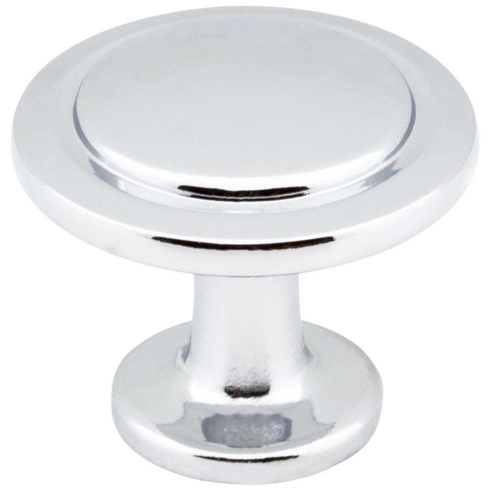 1-1/4" Diameter Satin Nickel Round Button Gatsby Cabinet Knob