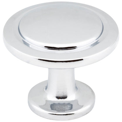 1-1/4" Diameter Satin Nickel Round Button Gatsby Cabinet Knob