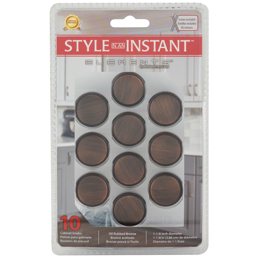 1-3/16" Diameter Satin Nickel Round Kenner Retail Packaged Cabinet Knob