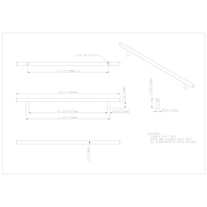 96 mm Center-to-Center Hollow Matte Black Stainless Steel Naples Cabinet Bar Pull