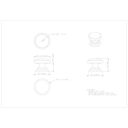 1-1/4" Diameter Satin Nickel Durham Cabinet Knob