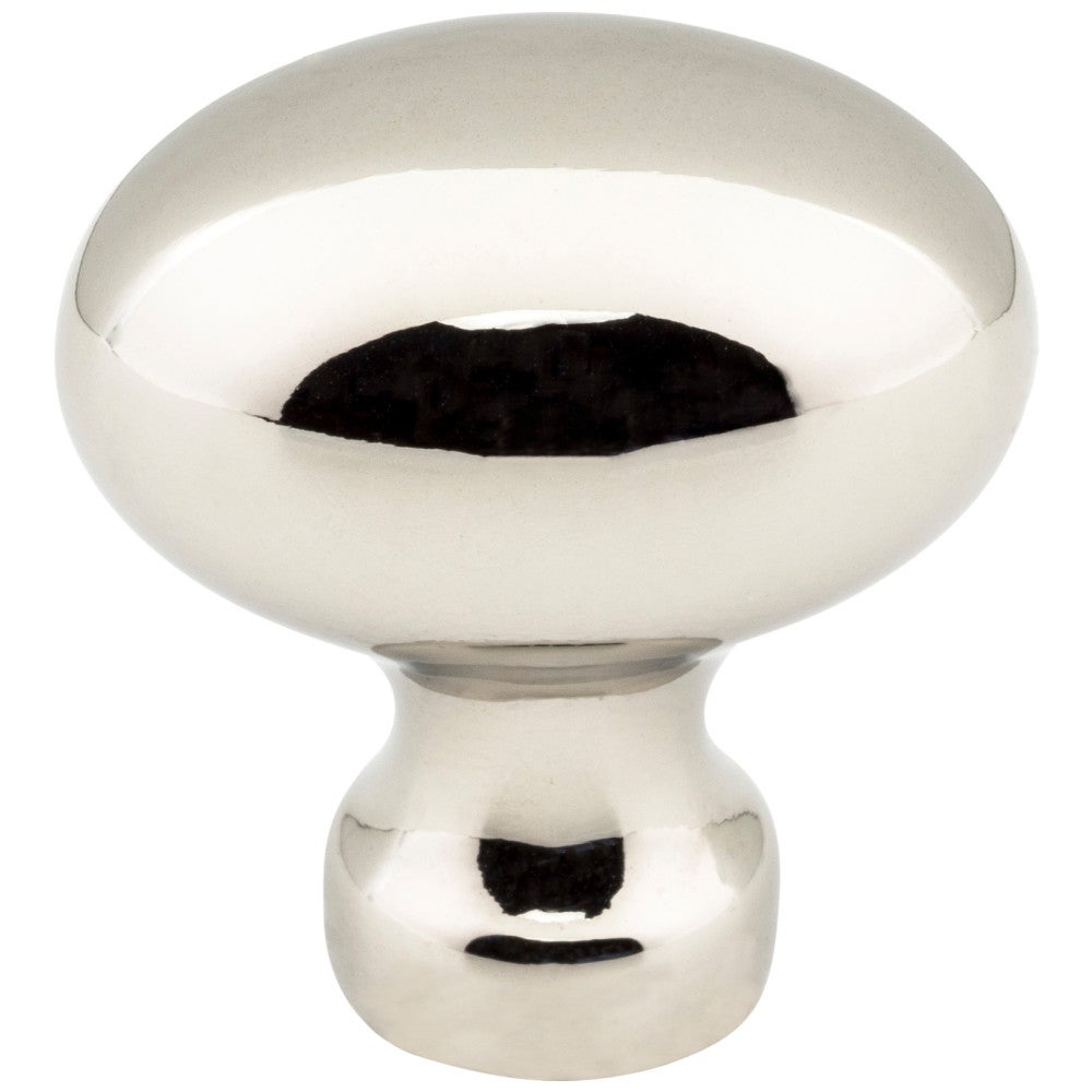 1-3/16" Overall Length Satin Nickel Football Bordeaux Cabinet Knob