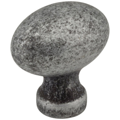 1-3/16" Overall Length Satin Nickel Football Bordeaux Cabinet Knob