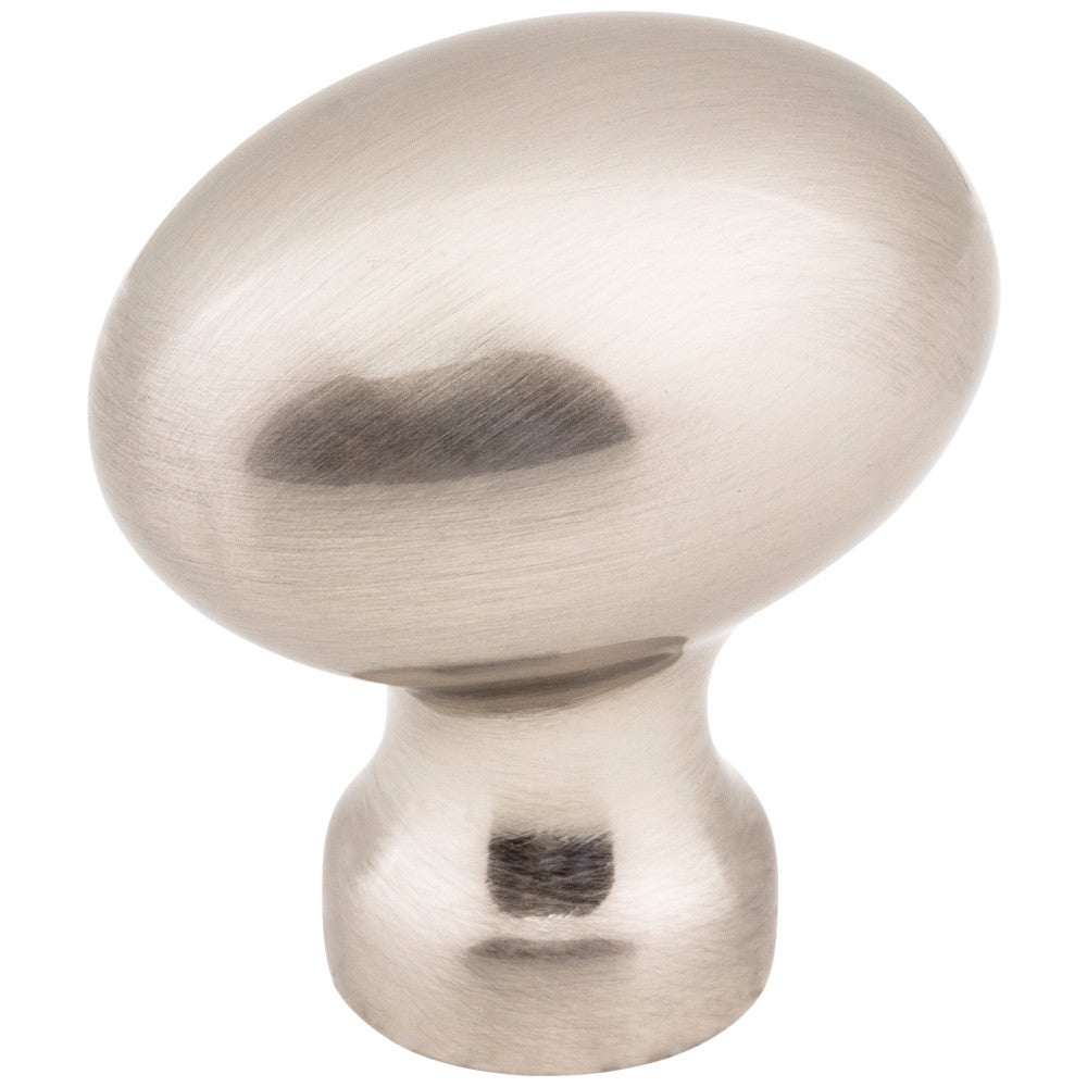 1-3/16" Overall Length Satin Nickel Football Bordeaux Cabinet Knob