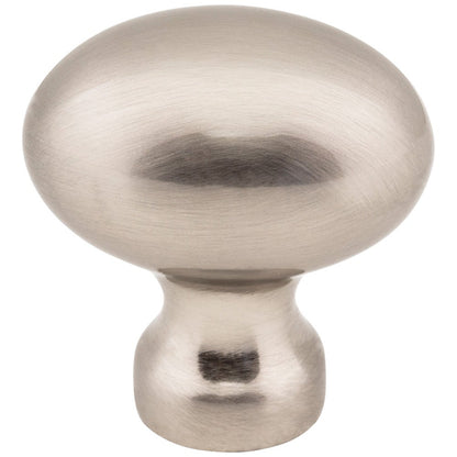 1-3/16" Overall Length Satin Nickel Football Bordeaux Cabinet Knob