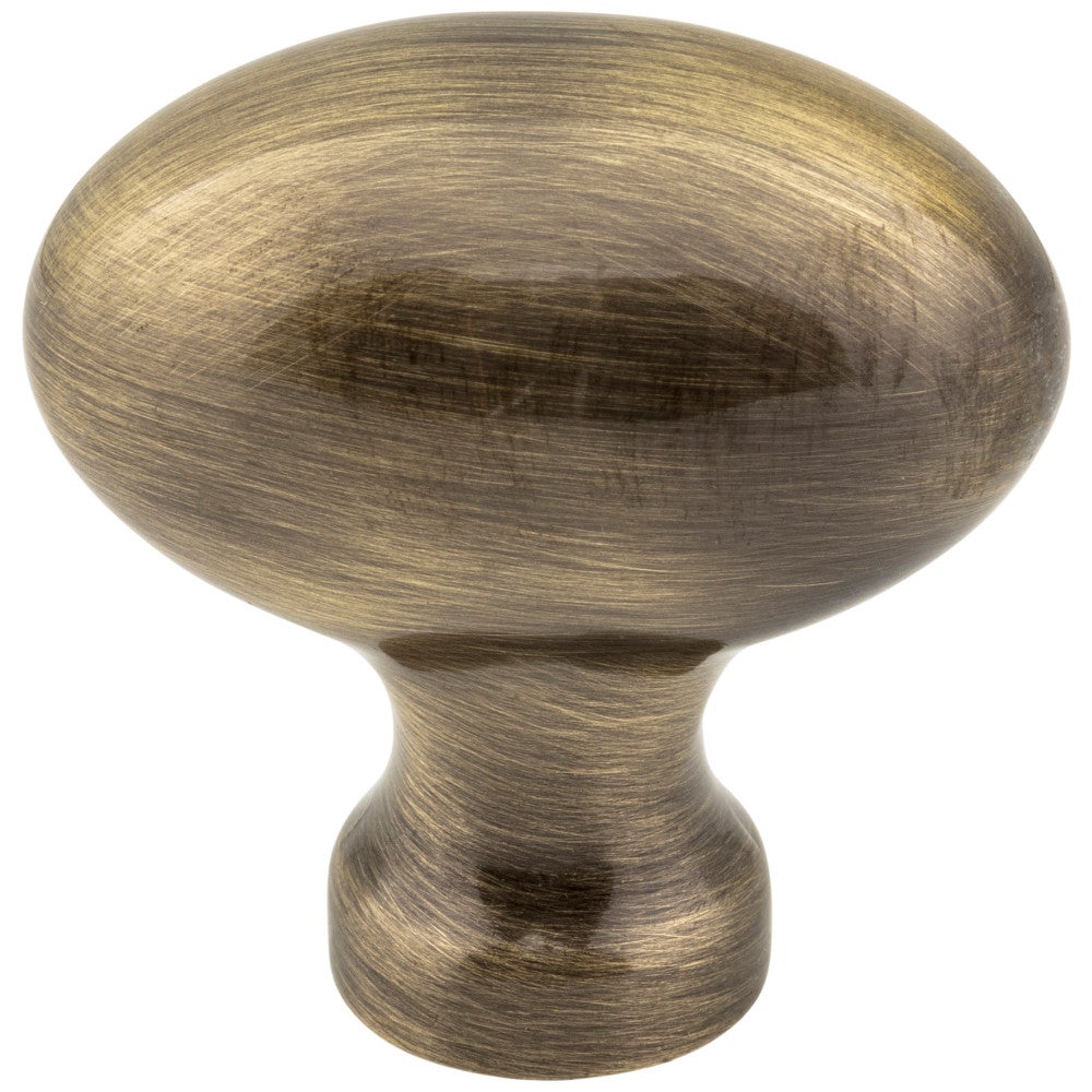 1-9/16" Overall Length Satin Nickel Football Lyon Cabinet Knob