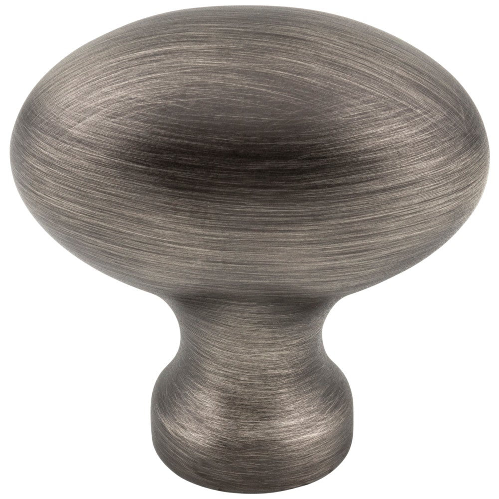 1-9/16" Overall Length Satin Nickel Football Lyon Cabinet Knob