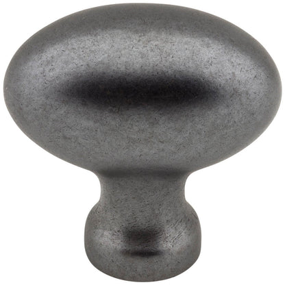 1-9/16" Overall Length Satin Nickel Football Lyon Cabinet Knob