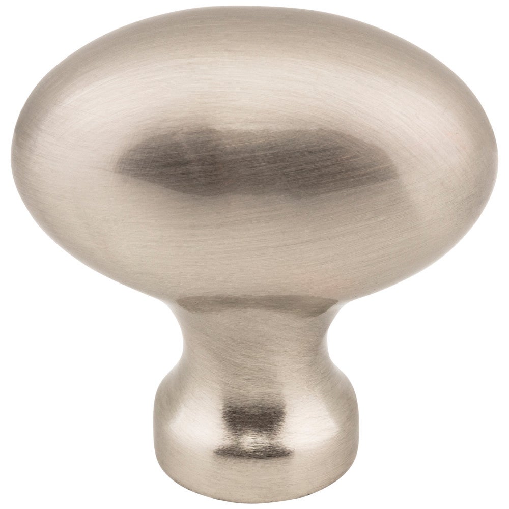 1-9/16" Overall Length Satin Nickel Football Lyon Cabinet Knob