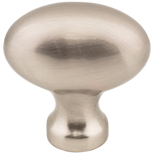 1-9/16" Overall Length Satin Nickel Football Lyon Cabinet Knob