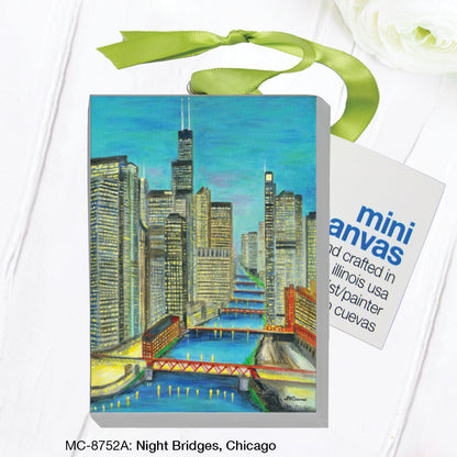Night Bridges, Chicago, Mini Canvas (MC-8752A)