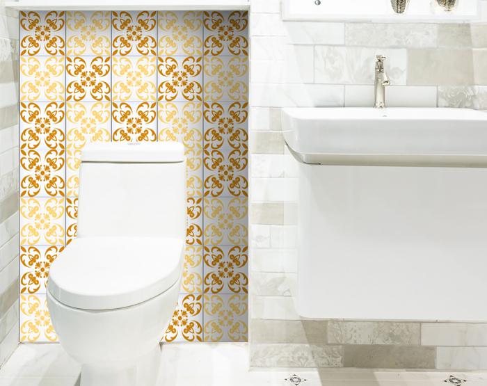5" X 5" Golden Yellow Retro Peel And Stick Removable Tiles