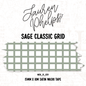 Sage Classic Grid 15mm washi