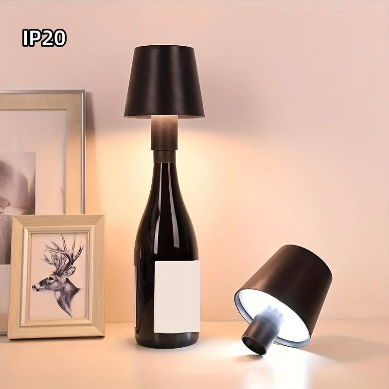 Sleek USB Rechargeable LED Bottle Lamp with Touch Control