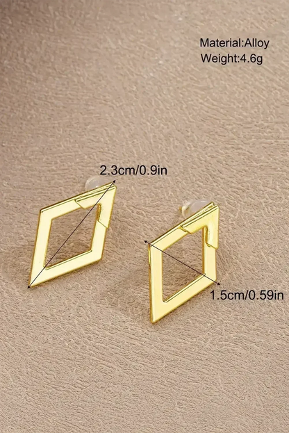 Gold Geometric Stud Earrings | Minimalist Alloy Ear Studs -femstylo