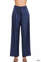 Zenana Wide-Leg Satin Pants