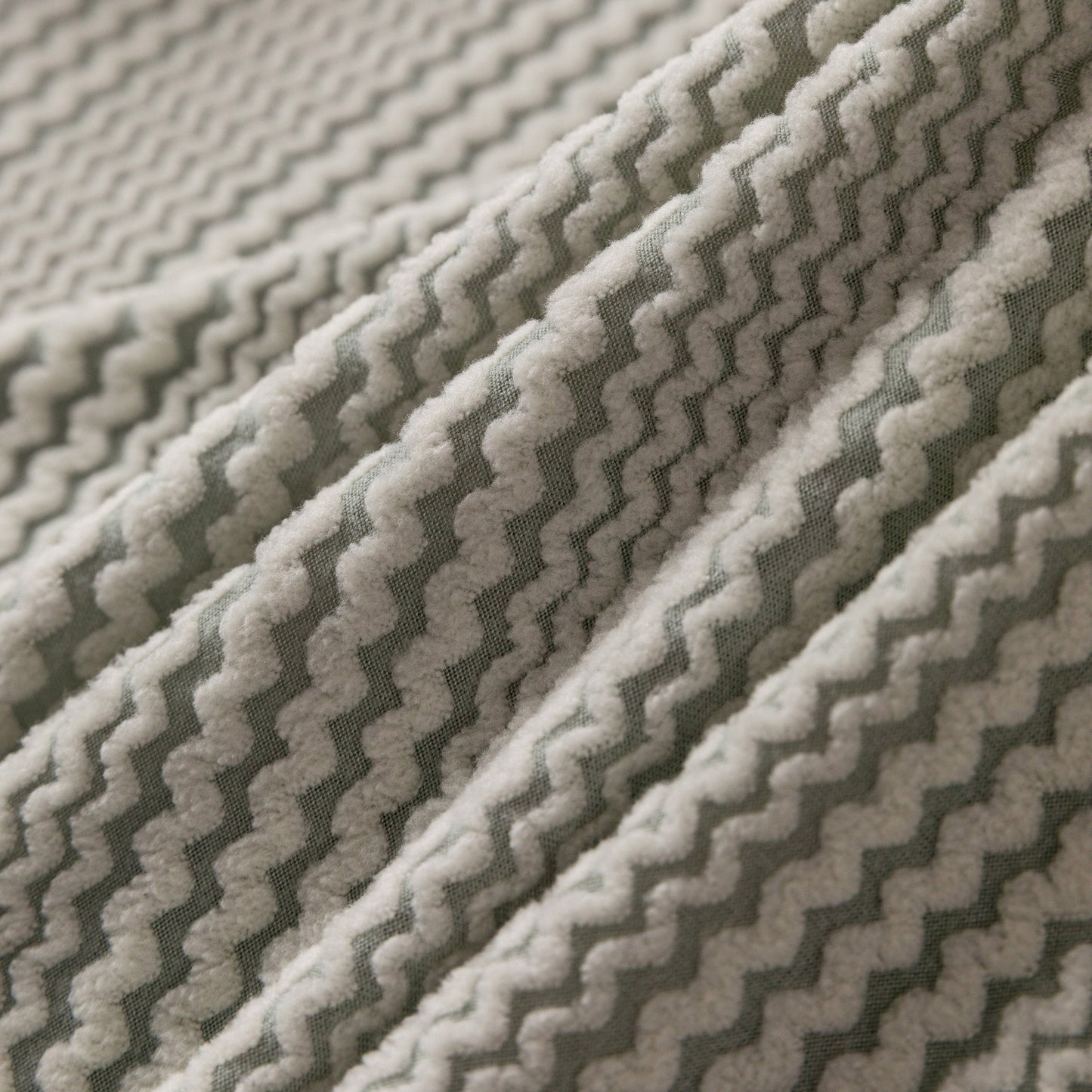 Modern Textured Stretch Sofa Cover, Plush Fleece Sofa Slipcover with 3D Stripe Texture