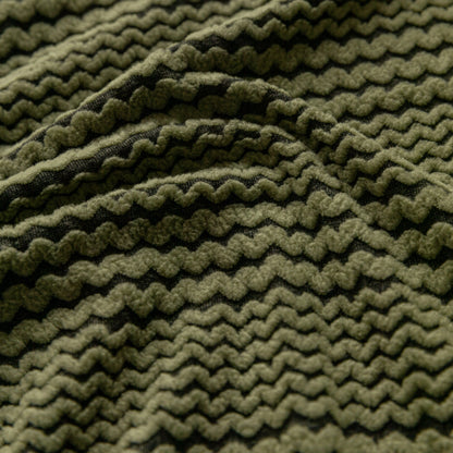 Modern Textured Stretch Sofa Cover, Plush Fleece Sofa Slipcover with 3D Stripe Texture