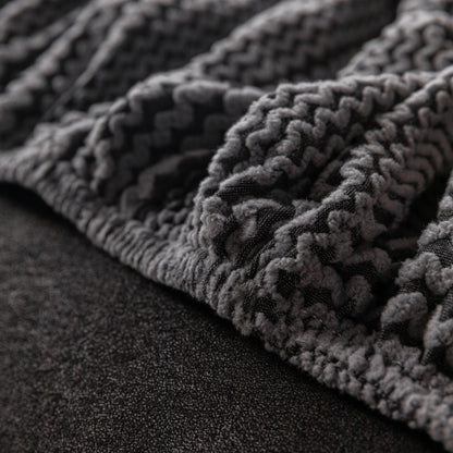 Modern Textured Stretch Sofa Cover, Plush Fleece Sofa Slipcover with 3D Stripe Texture