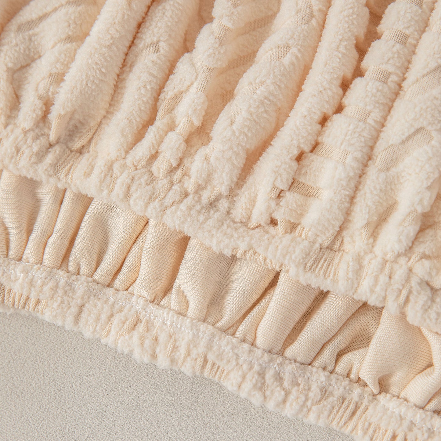 High Stretch Embossed Geometric Slipcover for Couch, Cozy Plush Fleece Couch Cover