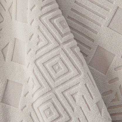 High Stretch Embossed Geometric Slipcover for Couch, Cozy Plush Fleece Couch Cover