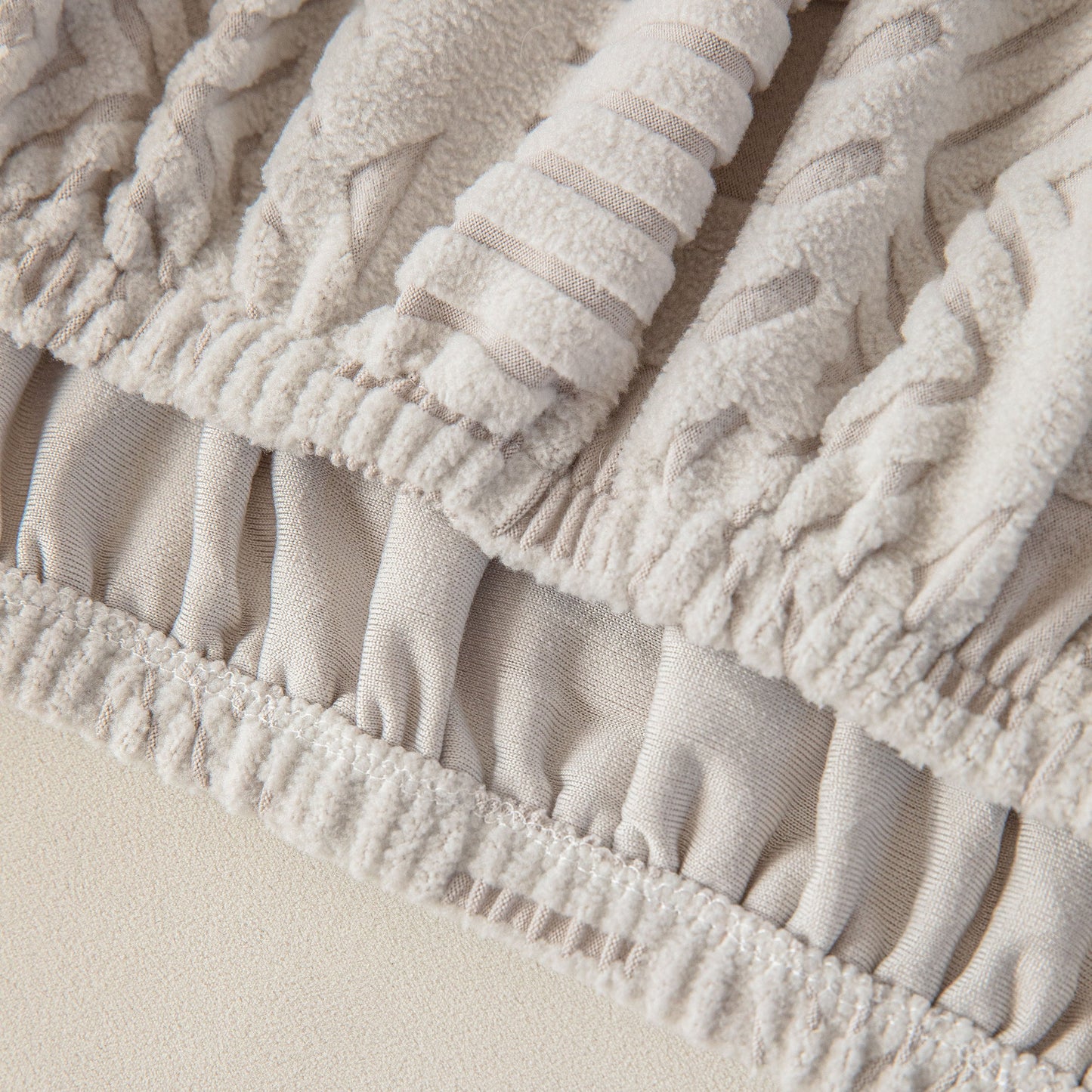 High Stretch Embossed Geometric Slipcover for Couch, Cozy Plush Fleece Couch Cover