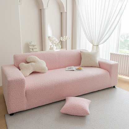 High Stretch Jacquard Sofa Slipcover, Soft Spandex Textured Floral Couch Cover