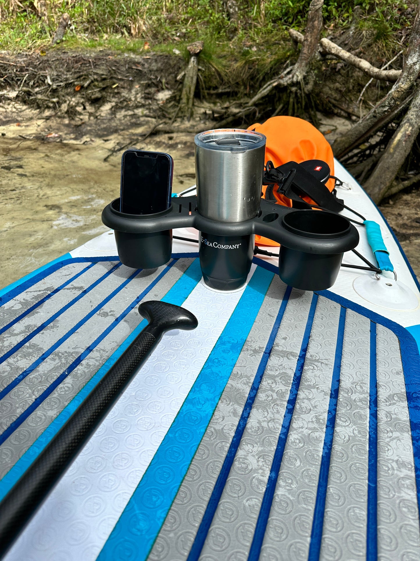 E-Sea Caddy Pro- Multi Cup Suction Mounted Drink Holder-Black