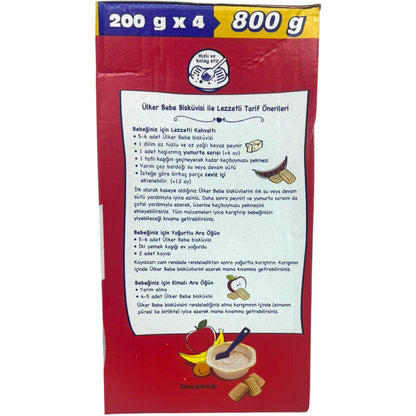 ULker Bebe Biscuits For Babies - 800g Nutritional Baby Snack, Soft and Gentle Treat