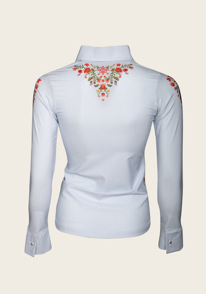 Joie Floral & Blue Stripe Ladies’ Button Shirt