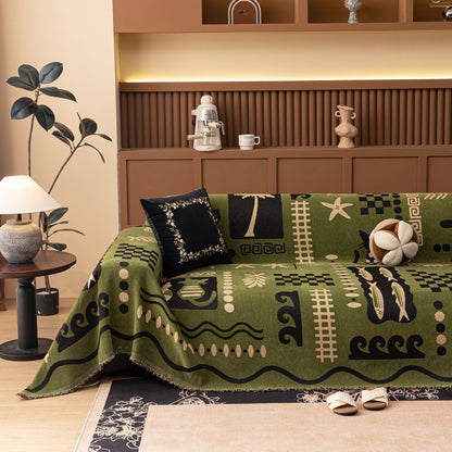 Boho Chic Woven Throw Blanket for Couch, Washable Couch Cover for Pets, Dogs, Cats