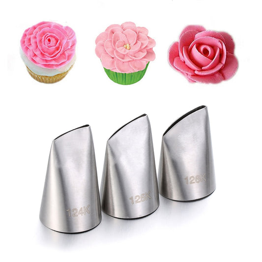 3PCS Stainless Steel DIY Cream Cupcake Rose Petal