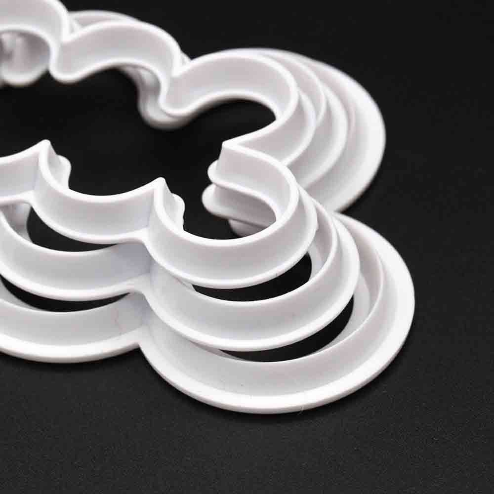 3Pcs 3D Rose Flower Cutter Fondant Sugar Kuchen