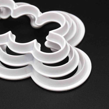 3Pcs 3D Rose Flower Cutter Fondant Sugar Kuchen