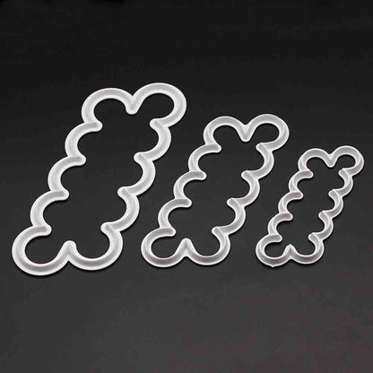 3Pcs 3D Rose Flower Cutter Fondant Sugar Kuchen