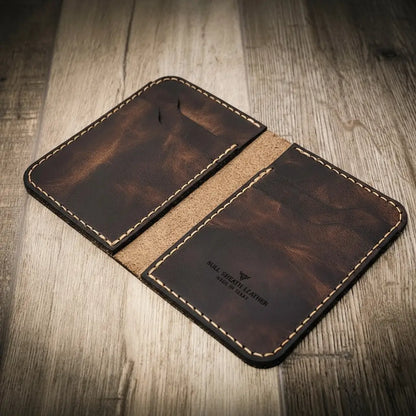 The Tyler Vertical Wallet - Walnut Brown