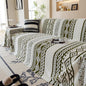 Bohemian Tufted Sofa Cover, Plush Sherpa Throw Blanket with 3D Woven Aztec Stripes