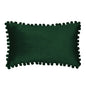 Rectangular Pompoms Throw Pillow cover and 330g insert size 12"x20" lumbar pillow, Dark Green, 12X20 – Fancy & Stacy