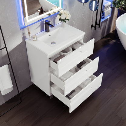 Eviva Joy Bath Vanity with Porcelain Top and Integrated Sink (24"-40")