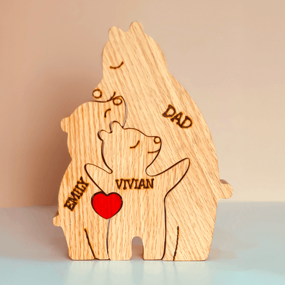 Wooden Bear Family Puzzle -  Gift for Family Members, Parent, Grandparent, Mom and Dad, Grandma & Grandpa, Mother's Day, Father's Day