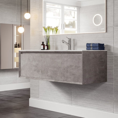 Eviva Aurora Wall Mount Bath Vanity with Carrara Quartz Top and Undermount Porcelain Sink (36"-60")