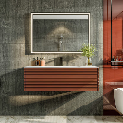 Eviva Dream Wall Mount Bath Vanity with Solid Surface Top and Integrated Sink