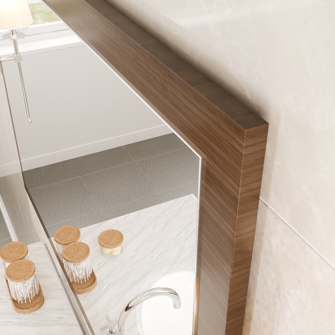 Eviva Reflection Gray Oak Wooden Framed Mirror