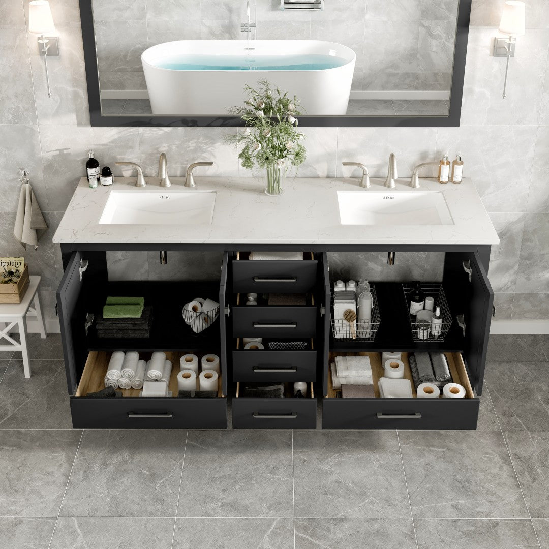 Eviva Aberdeen Bath Vanity with Counter Top and Undermount Porcelain Sink (24"-96")